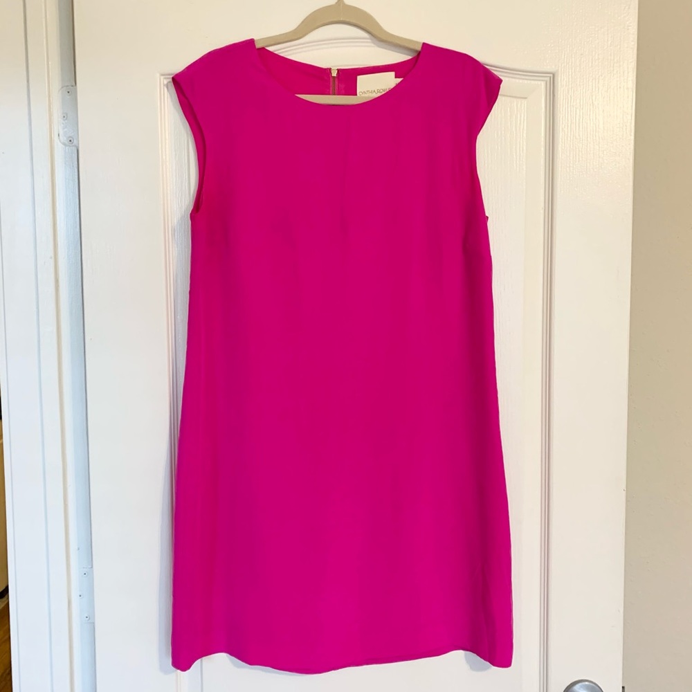 Cynthia Rowley Silk Shift Dress w/ Gold Zipper